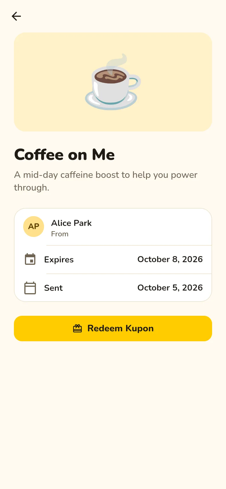 A Kupon ready to redeem